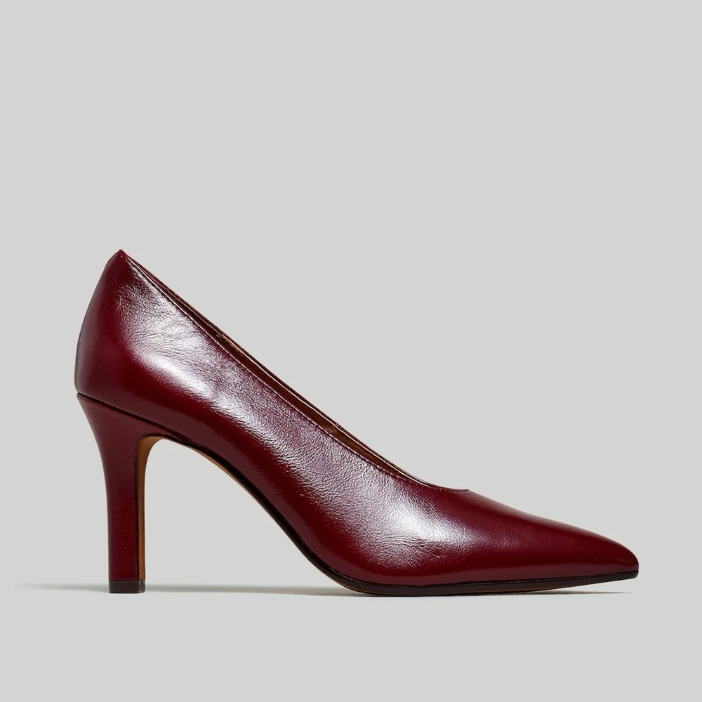 Madewell Burgundy Leather Pointed-Toe Heels